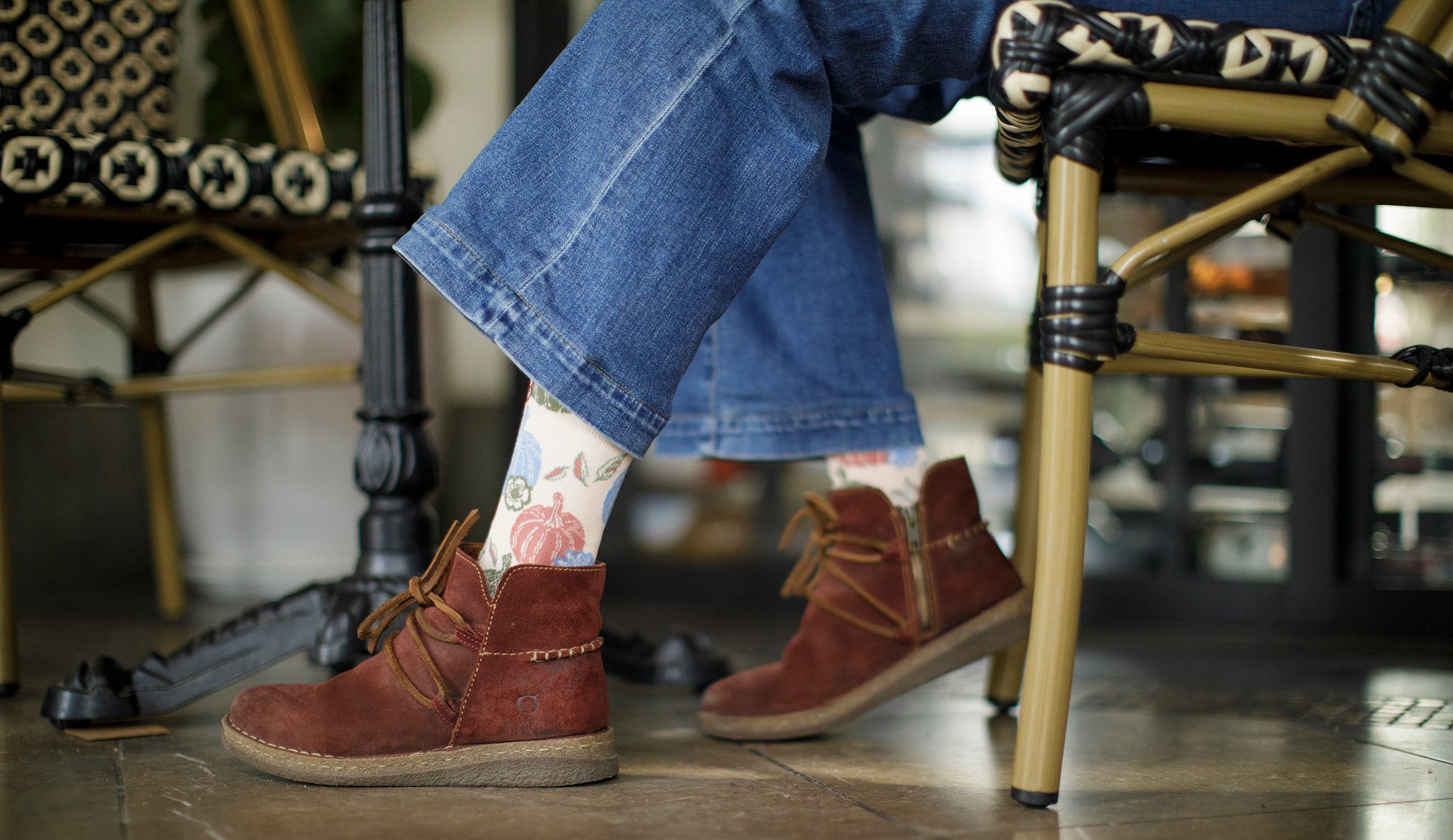 woman wearing compression socks