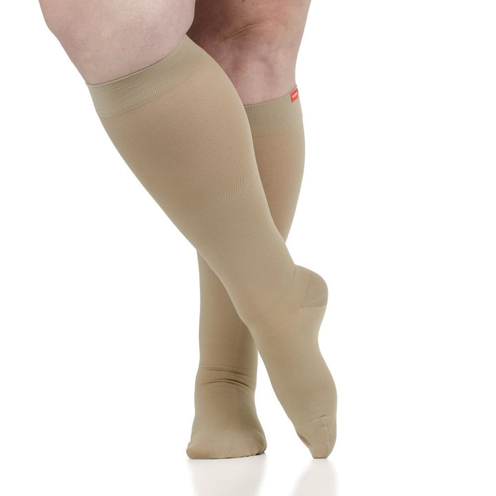 Solid (Moisture-Wick Nylon Compression Socks)