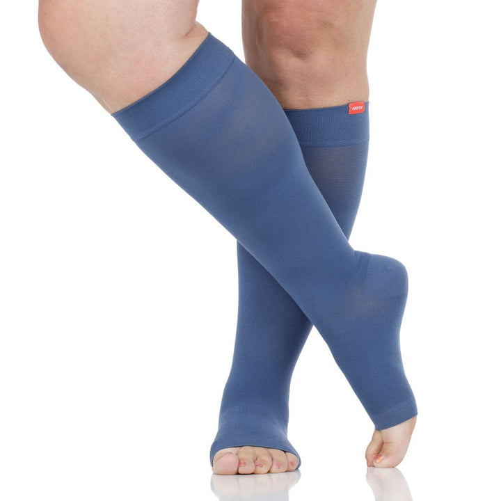 20-30 mmHg: Solid (Open Toe - Moisture-wick Nylon Compression Socks)
