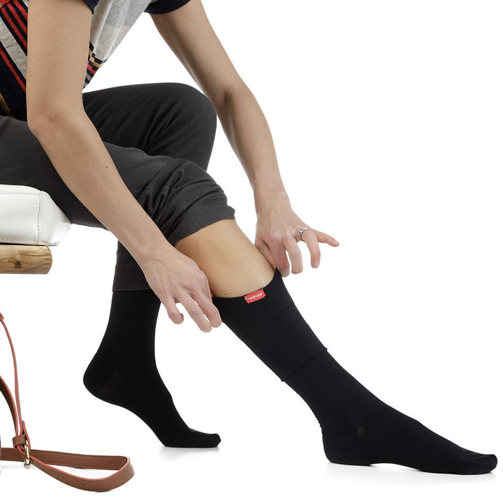 Solid Black (Cotton Compression Socks)