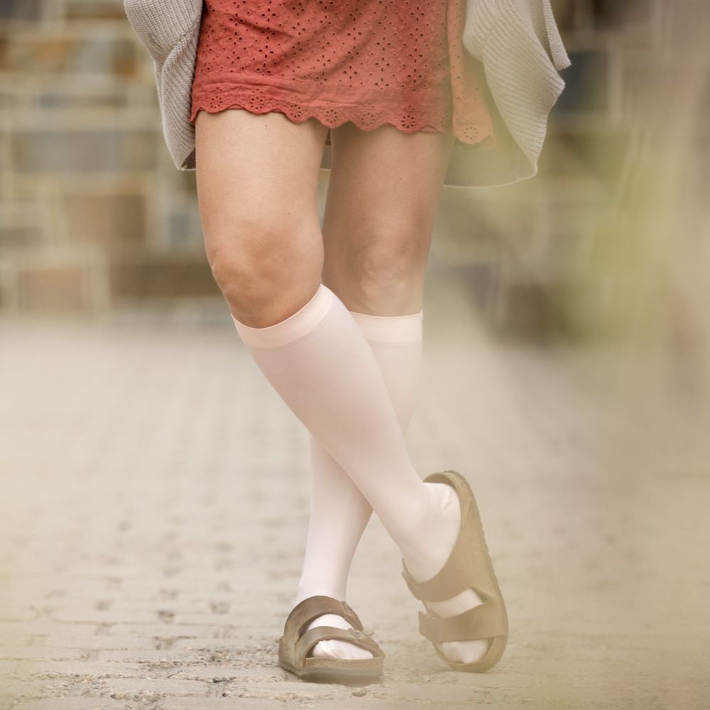 Solid (Moisture-Wick Nylon Compression Socks)