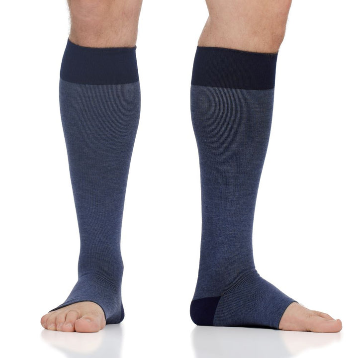 20-30 mmHg: Heathered Collection (Open Toe Cotton Compression Socks)