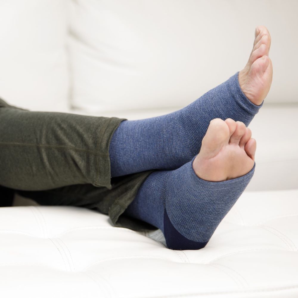 20-30 mmHg: Heathered Collection (Open Toe Cotton Compression Socks)