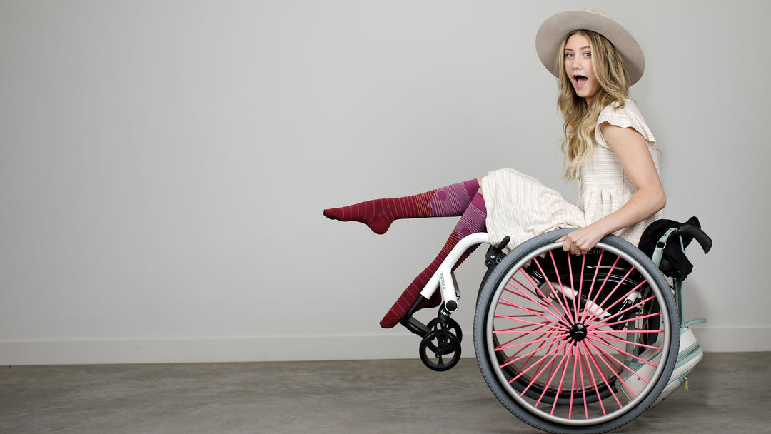 eds compression socks and wheel chair