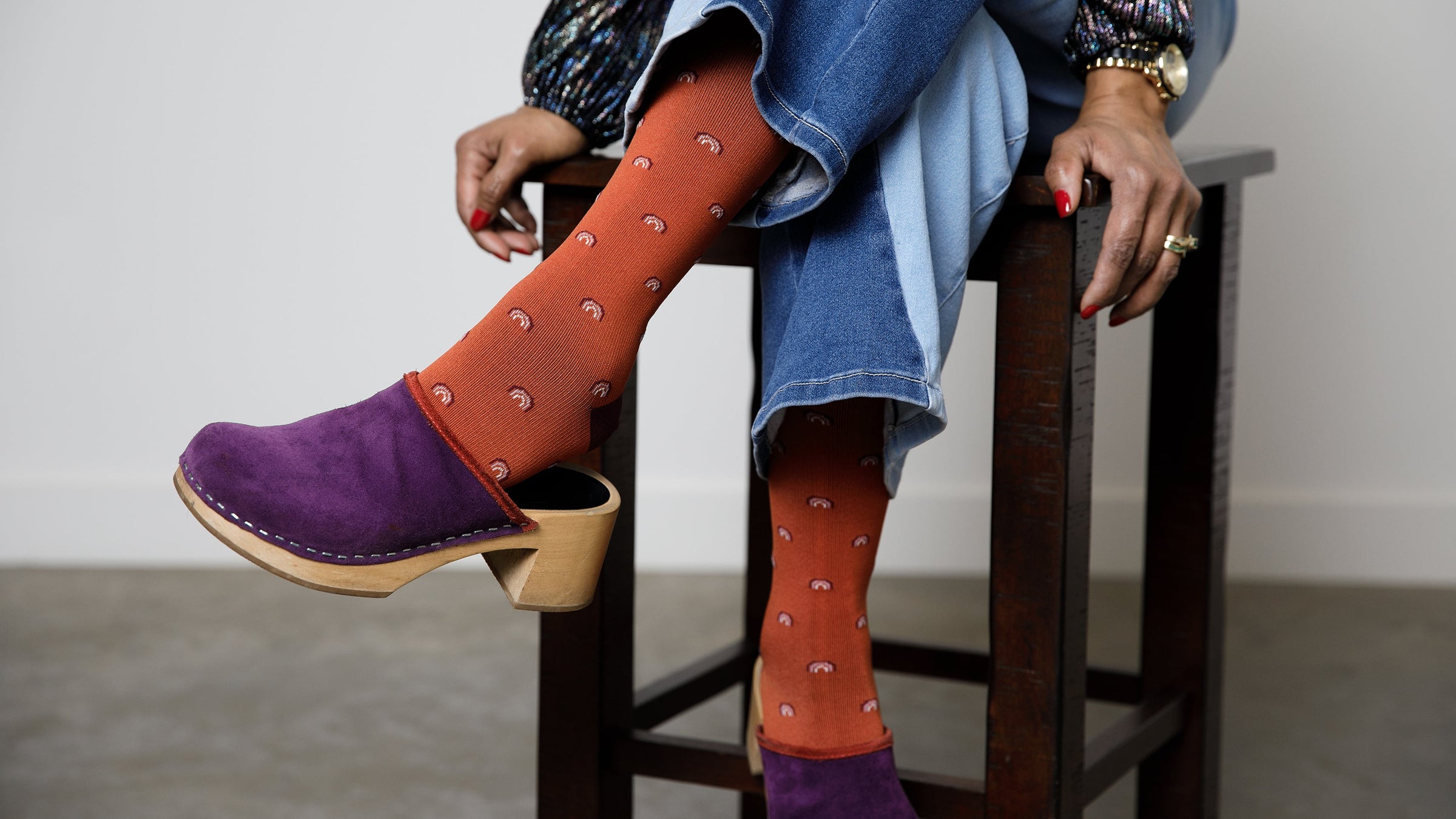 Man and Woman with POTS wearing compression socks