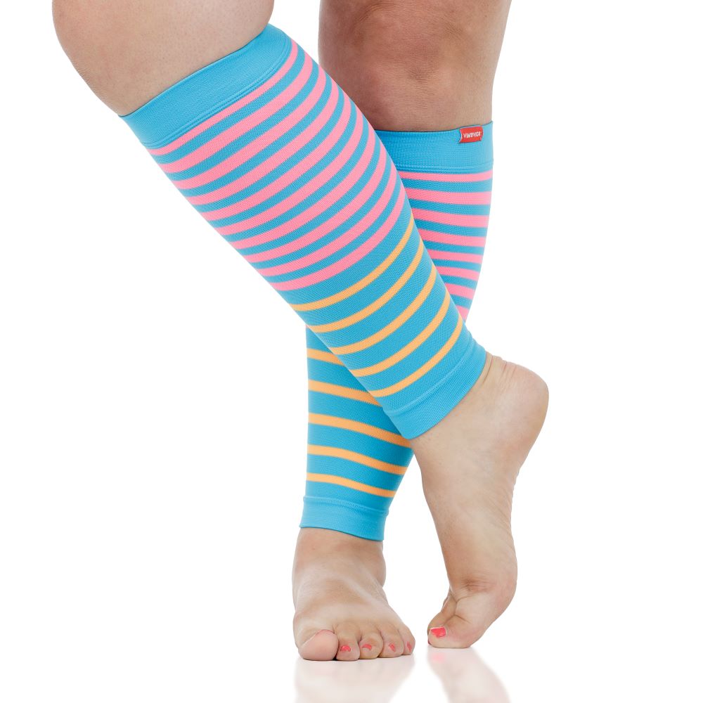 15-20 mmHg: Compression Leg Sleeves - Falling Stripe (Nylon)