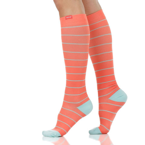 Nautical Stripe (Nylon - Seamless Toe Compression Socks)