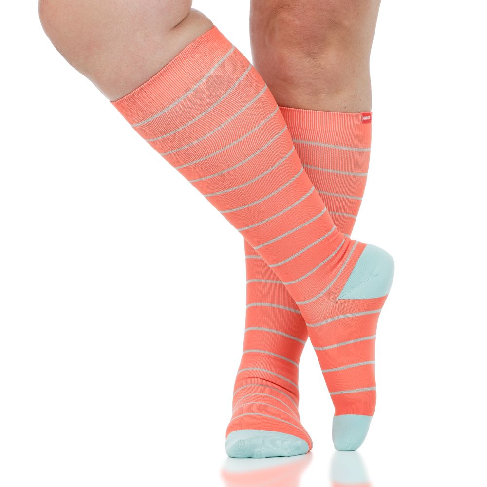 Nautical Stripe (Nylon - Seamless Toe Compression Socks)