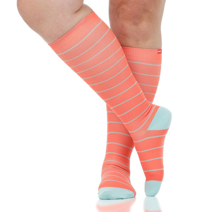 Nautical Stripe (Nylon - Seamless Toe Compression Socks)