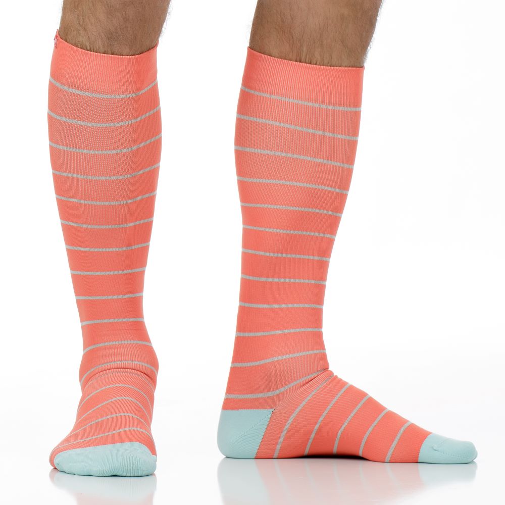 Nautical Stripe (Nylon - Seamless Toe Compression Socks)