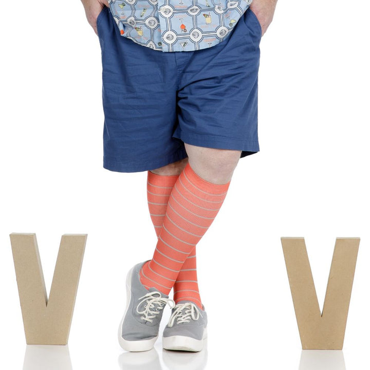 Nautical Stripe (Nylon - Seamless Toe Compression Socks)