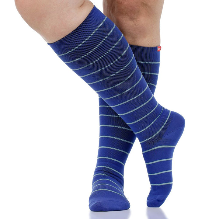 Nautical Stripe (Nylon - Seamless Toe Compression Socks)