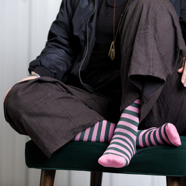 Parisian Stripe (Merino Wool Compression Socks)