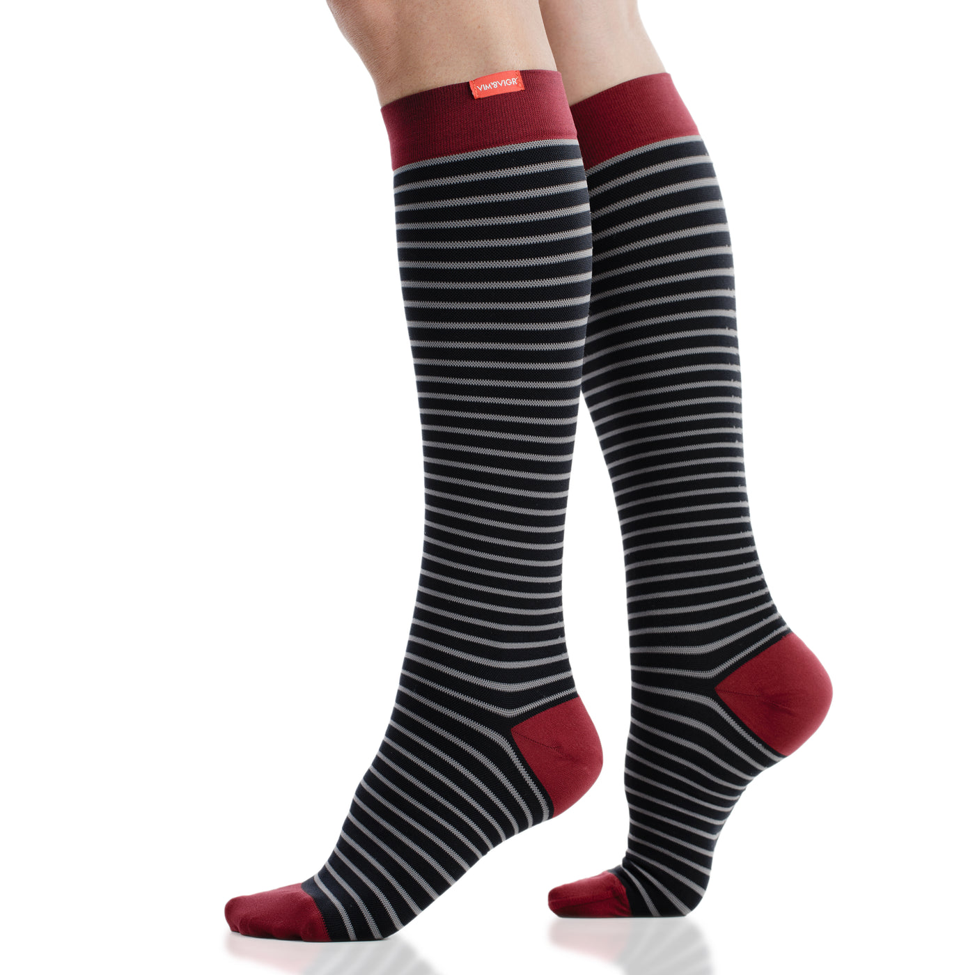 30-40 mmHg: Little Stripe Athena (Nylon) Compression Socks
