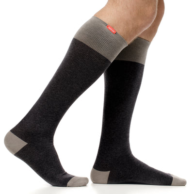Cotton medical-grade 20-30 mmHg: Heathered Collection Grey (Cotton) compression socks for men & women