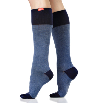 Cotton medical-grade 20-30 mmHg: Heathered Collection Navy (Cotton) compression socks for men & women