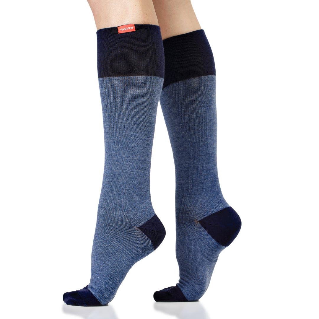 30-40 mmHg: Heathered Navy Collection (Cotton) compression socks