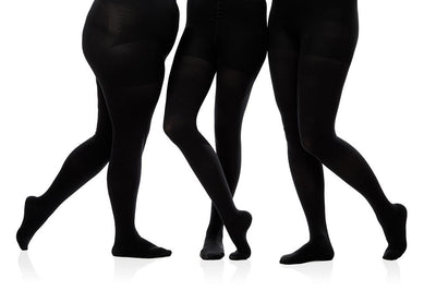 20-30 mmHg: Solid Compression Tights Opaque Black (Nylon) for all types of women