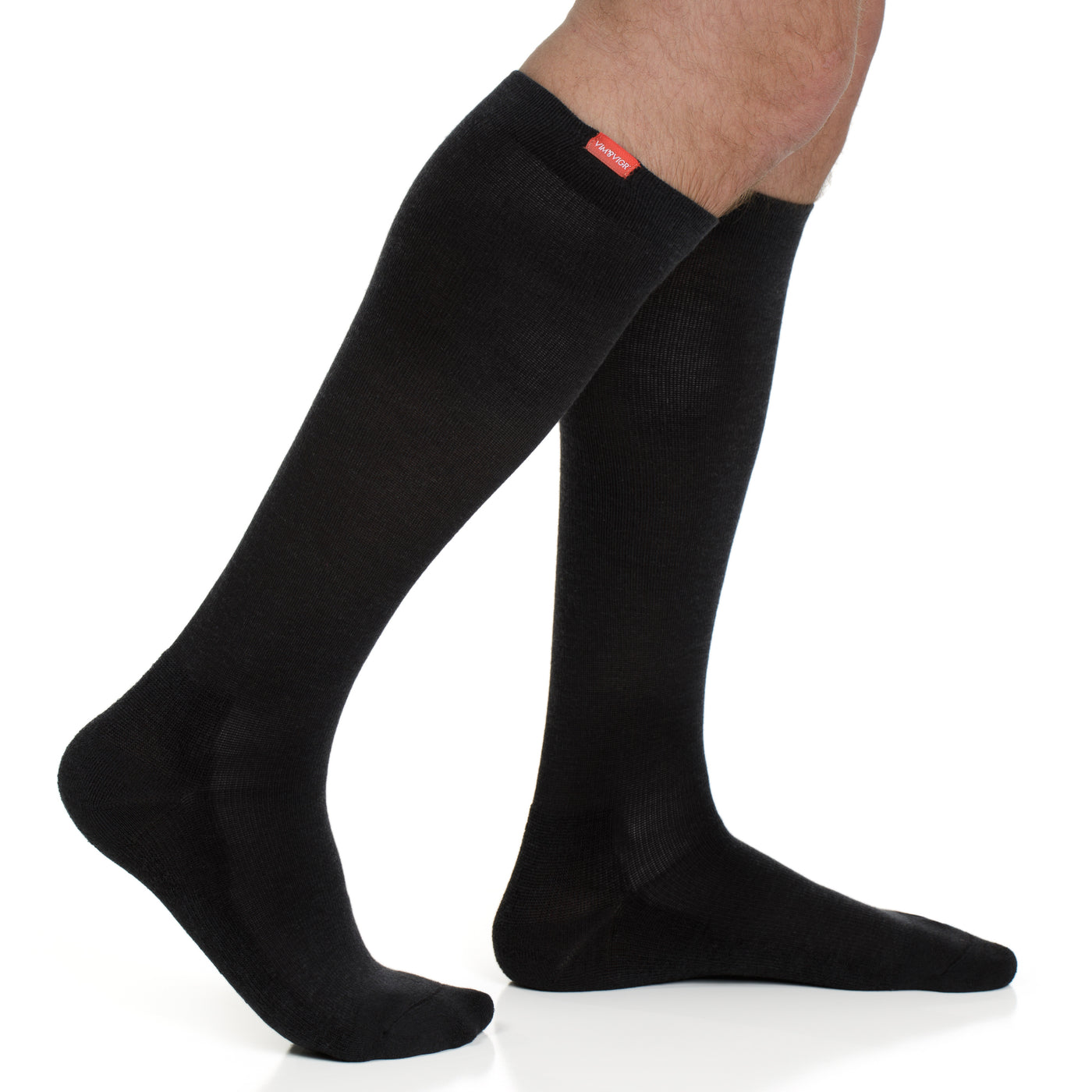 medical-grade 20-30 mmHg: Solid Black (Cotton) compression socks for men & women