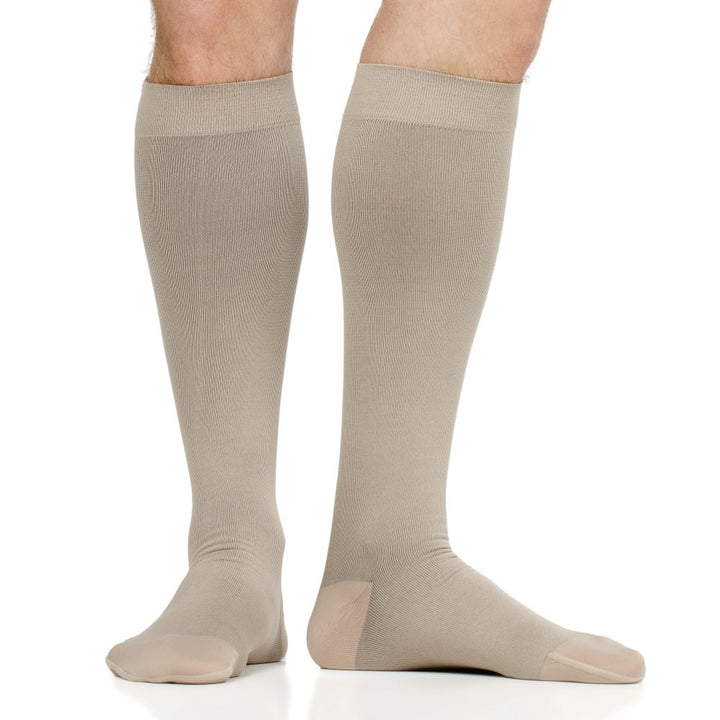 Medical-grade 20-30 mmHg: Solid Cashew (Moisture-wick Nylon) compression socks